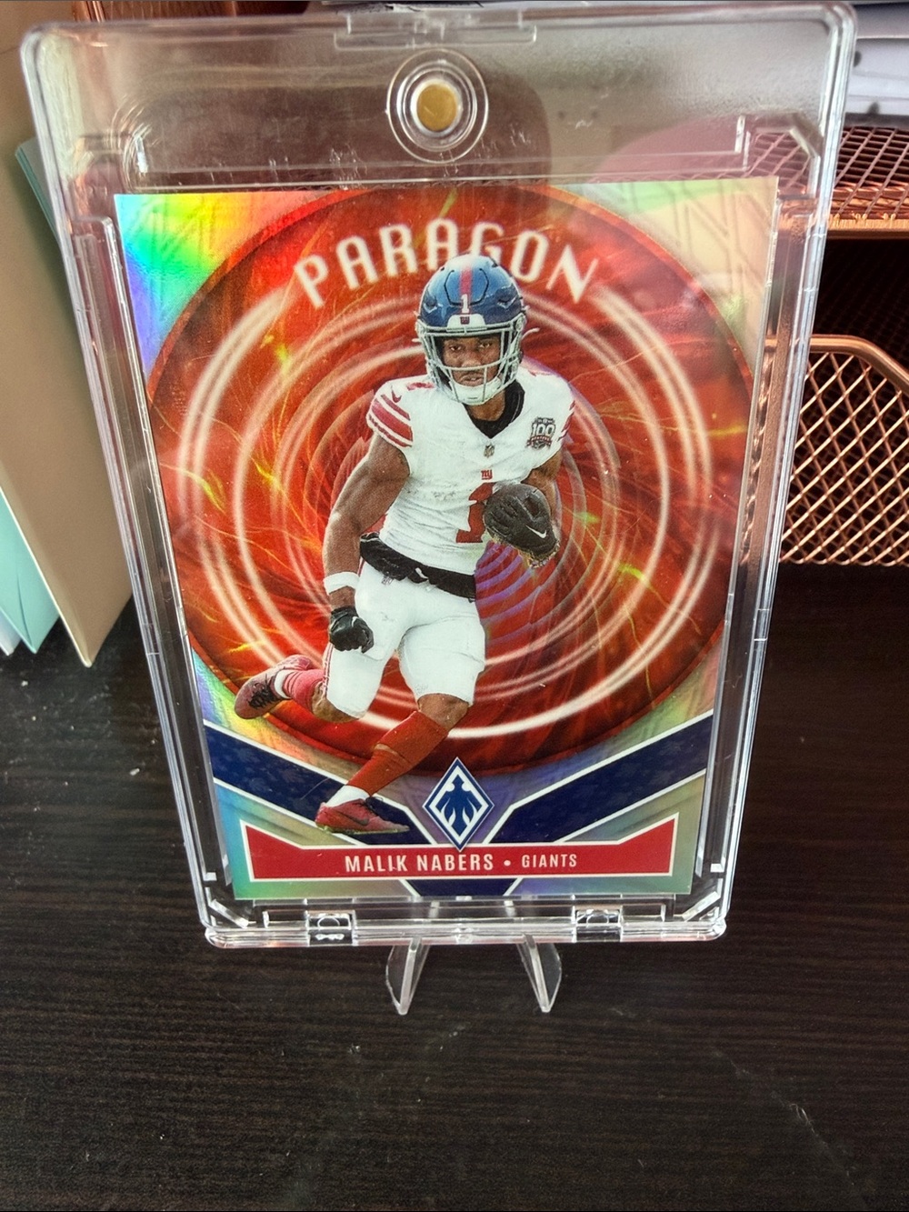 PARAGON Malik Nabers Red Holographic Football Card